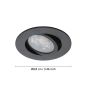 Χωνευτό Σποτ Στρογγυλό Μαύρο 8,8x8,8cm LED 2700-6500K 345lm Ρυθμιζόμενο Εφαρμογή-Τηλεχειριστήριο Eglo Saliceto 99669