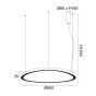 ΚΡΕΜΑΣΤΟ Φ/Σ LED 44W CCT 4670LM HARMONY ΜΑΥΡΟ ΑΛΟΥΜΙΝΙΟ IP20 D60XH120CM ACA BR97LEDP60BKCCT