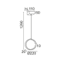 ΚΡΕΜΑΣΤΟ Φ/Σ LED 8W 3000K 750LM ΛΕΥΚΟ ΜΕΤΑΛΛΙΚΟ 22X11XH129CM EUCLID3 ACA V28LEDP22WH