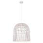 ΦΩΤΙΣΤΙΚΟ ΚΡΕΜΑΣΤΟ ΜΟΝΟΦΩΤΟ  Ε27 MAX 60W D500X500 RATTAN ΛΕΥΚΟ ARTE ILLUMINA KAI Eurolamp 144-33016