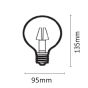 InLight E27 LED Filament G95 12watt Φυσικό Λευκό 7.27.12.21.2
