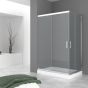 Καμπίνα Γωνιακής Εισόδου Ασσύμετρη 100x140xH200cm Προφίλ Χρωμέ Κρύσταλλο Nanotechnology 6mm Orabella Stardust Easy Fix 30636