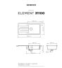 Νεροχύτης  Ένθετος M100xΠ50 εκ.Γρανίτης Moonstone Schock Cristalite Element 31100-1521