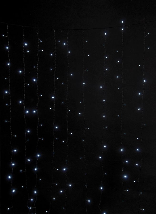 360Led Σταθερή Συμμετρική Κουρτίνα Για Εσωτερική Χρήση Με Επέκταση 200 x 200(H)cm,Πράσινο Καλώδιο/Λευκό Λαμπάκι (Kelvin: 6.000 - 10.000) Lianos 60062