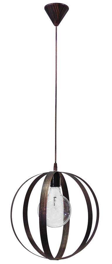 Κρεμαστό φωτιστικό μεταλλικό LAMA/35  1L PENDEL Φ35 COPPER Heronia 34-0086