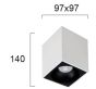 Σποτ Οροφής Μονόφωτο Τετράγωνο 1xGU10 97x97xH140mm Λευκό Viokef Jhonny 4240700