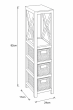 Έπιπλο MDF με 1 Ράφι και 3 Συρτάρια Γκρι/Λευκό 17x24x82cm MRShome DS-1295000