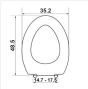 Κάλυμμα Λεκάνης WC Βακελιτικό Μπεζ 48,5x35,2cm Οπές 14,7-17,5cm Capri Elvit 0009-beige 