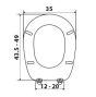 Κάλυμμα Λεκάνης WC Polyester B.T Λευκό 43,5-49x35cm Οπές 12-20cm για Ideal Standard Liuto, Gravena Rhonda Elvit 0093