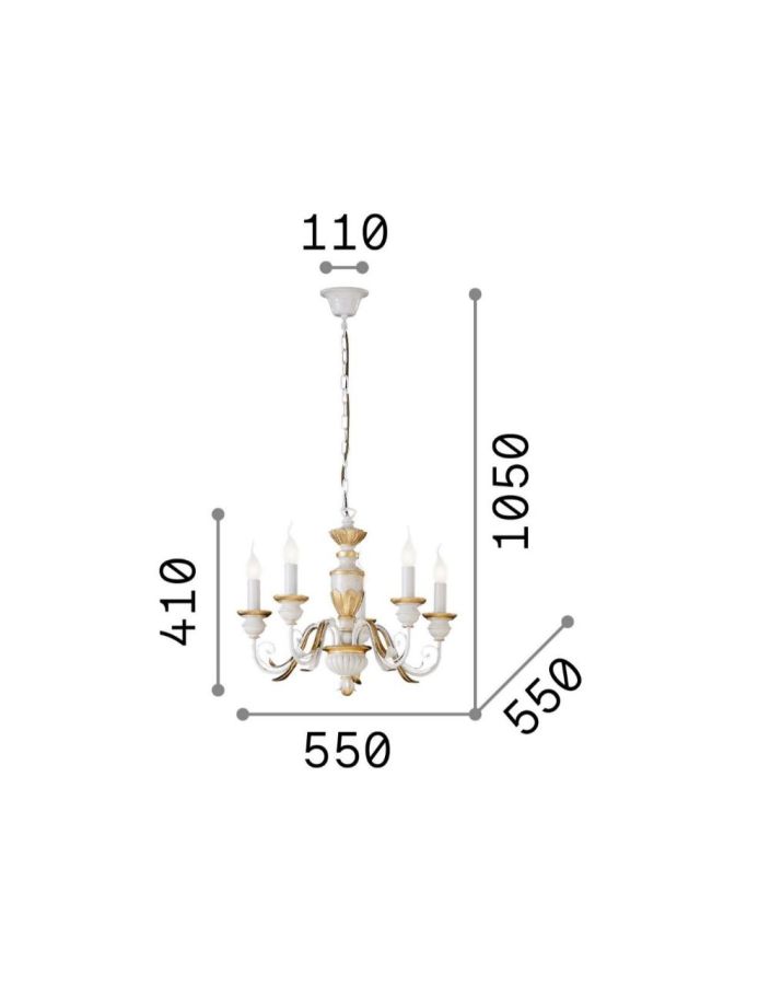 FIRENZE SP5 BIANCO Ideal Lux 012865