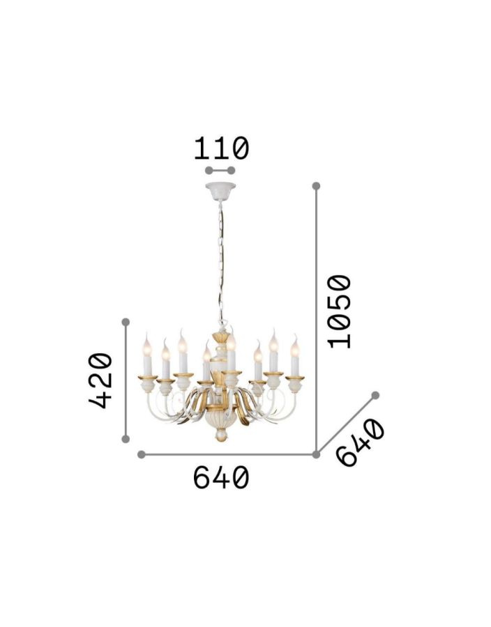 FIRENZE SP8 BIANCO Ideal Lux 012872
