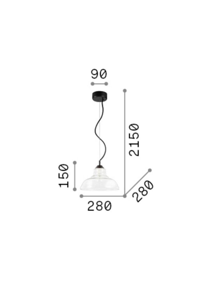 BISTRO' SP1 PLATE FUME' Ideal Lux 112343