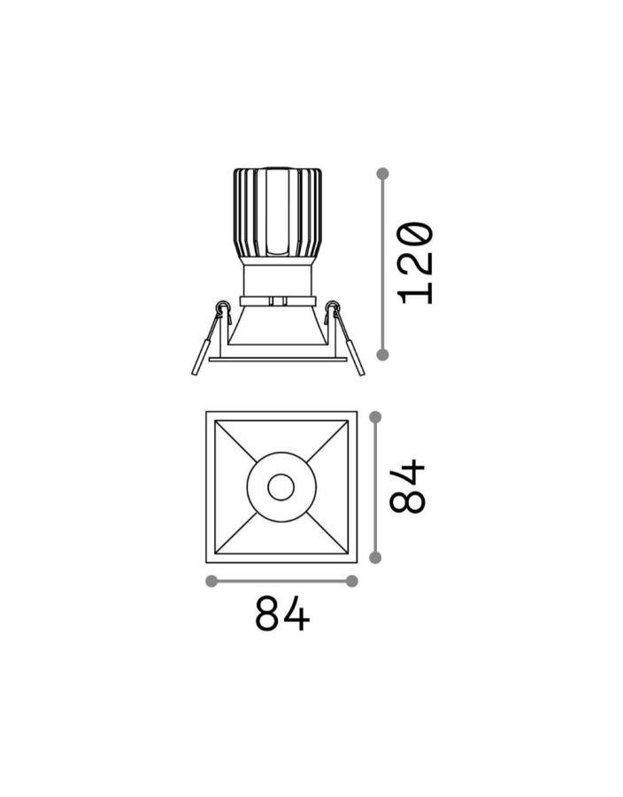 GAME TRIM SQUARE 11W 3000K BK WH Ideal Lux 192406