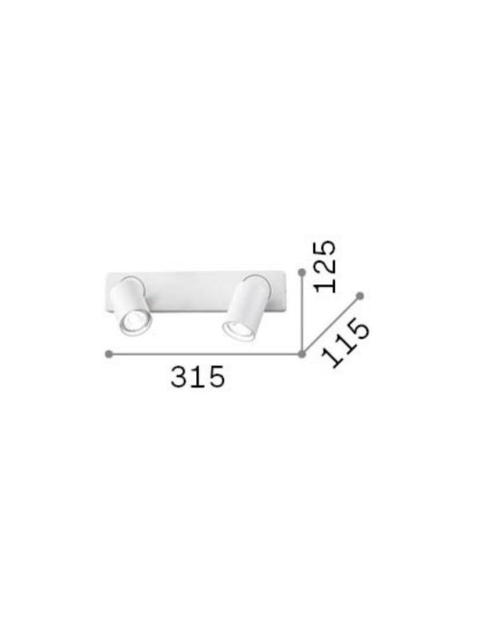 RUDY AP2 ROUND NERO Ideal Lux 229034