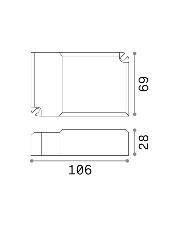 LED PANEL DRIVER DALI/PUSH 45W 1000mA Ideal Lux 247847