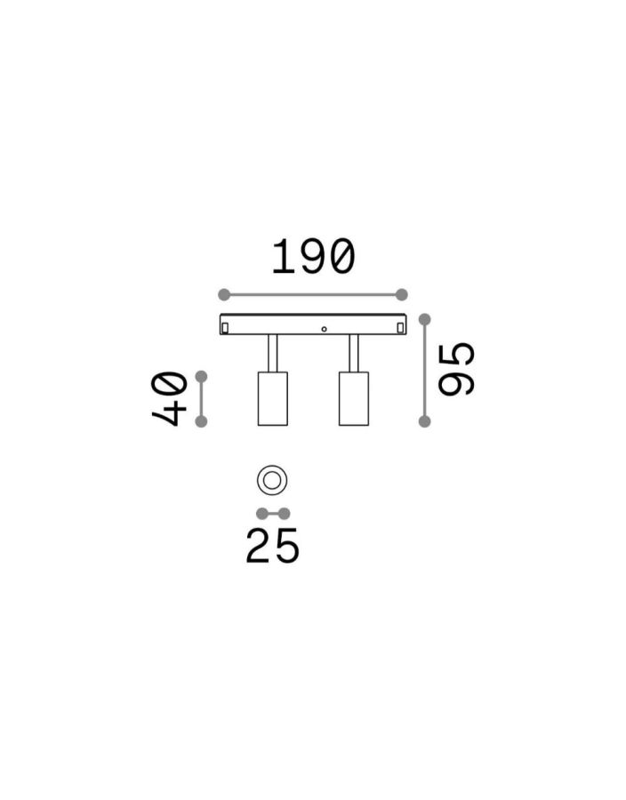 EGO TRACK DOUBLE 05W 3000K ON-OFF BK Ideal Lux 257624