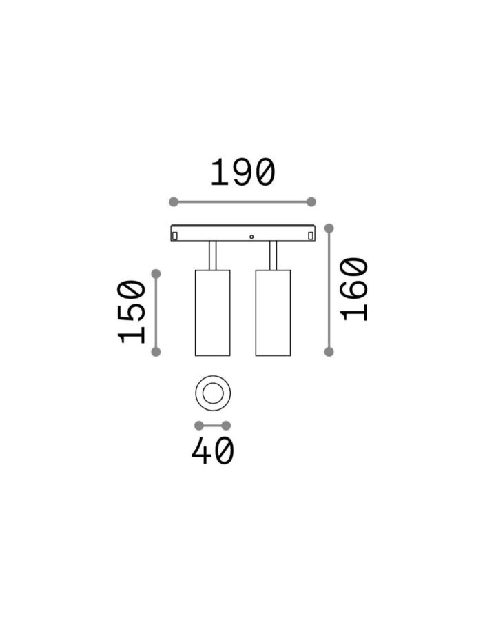 EGO TRACK DOUBLE 24W 3000K ON-OFF BK Ideal Lux 257662