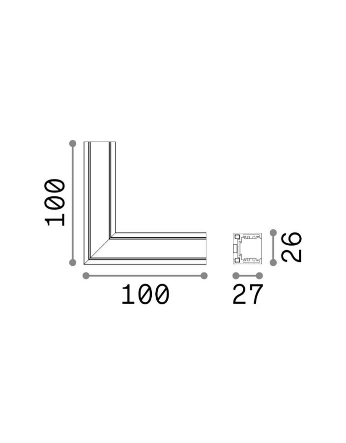 EGO KIT SURFACE LOW L ELECTR CONN HORIZ ON-OFF BK Ideal Lux 257990