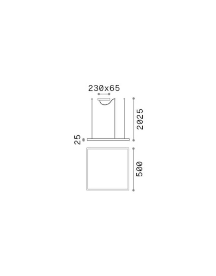ORACLE SLIM SP D050 SQUARE 3000K ON-OFF BK Ideal Lux 259161