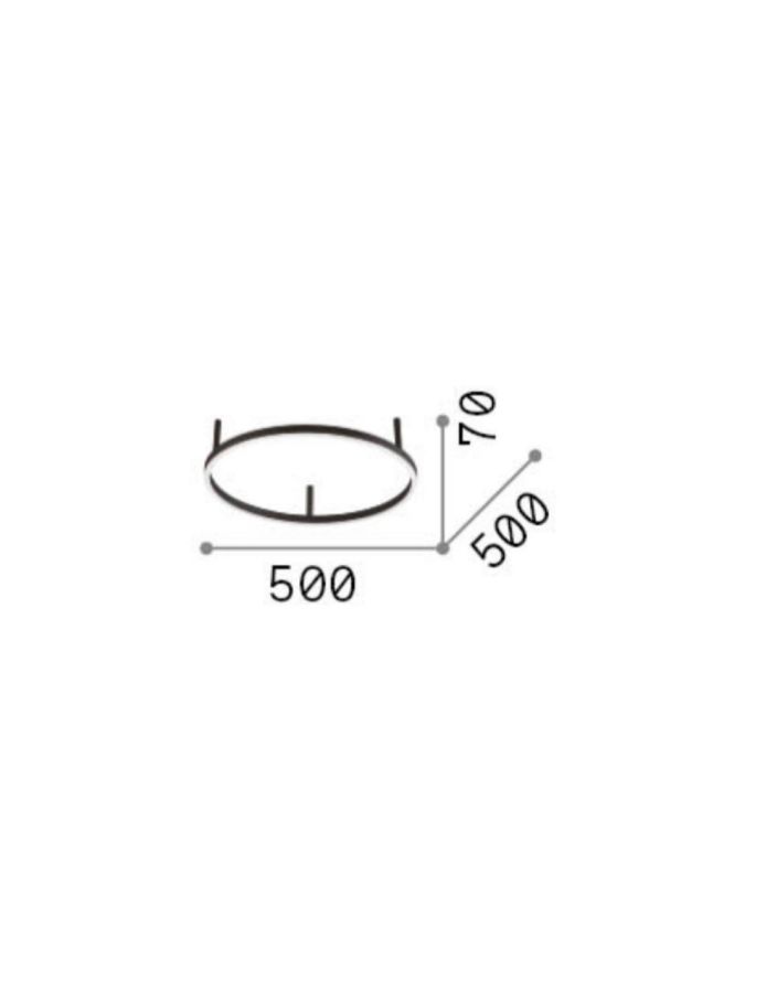 ORACLE SLIM PL D050 ROUND 3000K ON-OFF BK Ideal Lux 265988