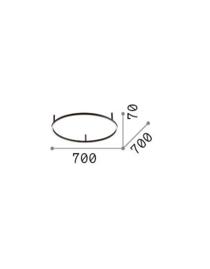 ORACLE SLIM PL D070 ROUND 3000K ON-OFF BK Ideal Lux 266008
