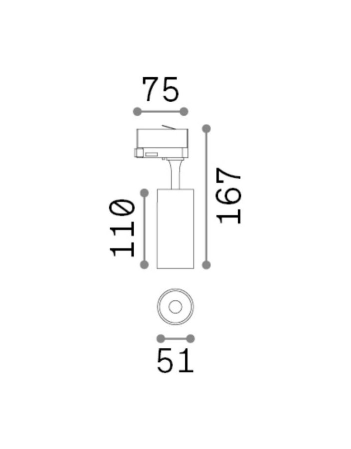 FOX TR 3-PHASE 08W CRI90 3000K ON-OFF WH Ideal Lux 285368