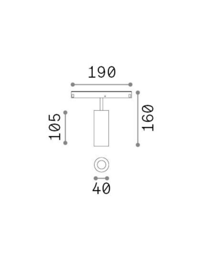 EGO TRACK SINGLE 12W 3000K DALI WH Ideal Lux 286440