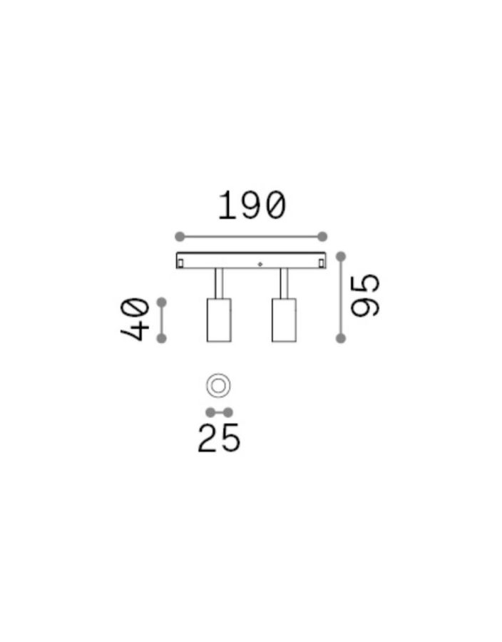 EGO TRACK DOUBLE 05W 3000K 1-10V WH Ideal Lux 303611