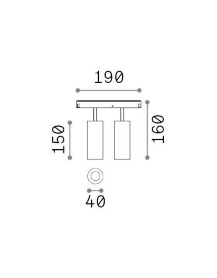 EGO TRACK DOUBLE 24W 4000K ON-OFF BK Ideal Lux 321844