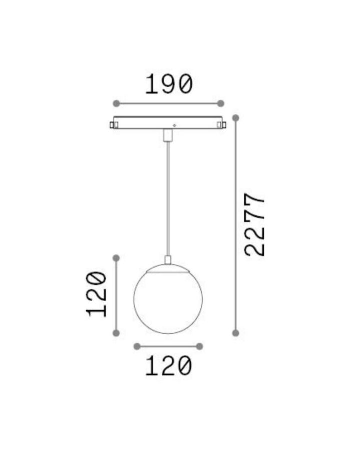 EGO PENDANT BALL 10W 3000K ON-OFF WH Ideal Lux 327532