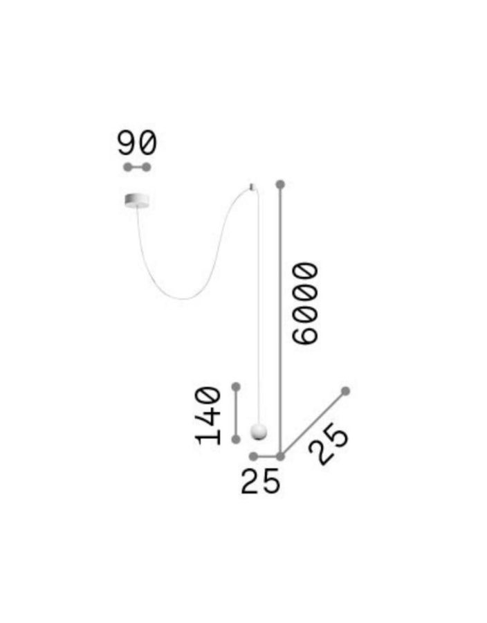 ARCHIMEDE SP SFERA NERO Ideal Lux 328355