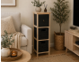 Συρταριέρα MDF με 3 Συρτάρια 25x25x77cm Φυσική/Μαύρη MRShome DS-2219000