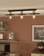 Φωτιστικό Οροφής Τρίφωτο L810xH100mm 3xE27 Μέταλλο-Ξύλο Μαύρο Καφέ Eglo Bramerton 43751