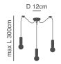 SE21-GM-4-BL3-SH12 ADEPT FLEX Gold Matt Pendant White, Grey, Brown Fabric Shade+ HOMELIGHTING 77-8949