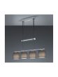 Φωτιστικό Κρεμαστό Τετράφωτο 77x13,5xY95-150cm 4xE14 Κορμός Νίκελ Ματ-Αμπαζούρ Γκρι Trio Lighting Garda 305400411
