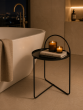 Side Table Μεταλλικό Φ40x65cm Black MRShome DF-0034000