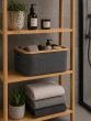 Καλάθι Αποθήκευσης Polyester με Bamboo 45x30x24.5cm Deep Grey MRShome DF-0072000