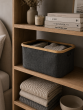 Καλάθι Αποθήκευσης Polyester με Bamboo 45x30x24.5cm Deep Grey MRShome DF-0072000