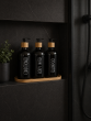 Σετ Μπάνιου με 3 Dispenser σε Δίσκο Μπαμπού Black MRShome DF-0073000
