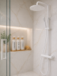Σετ Μπάνιου με 3 Dispenser σε Δίσκο Μπαμπού White MRShome DF-0074000