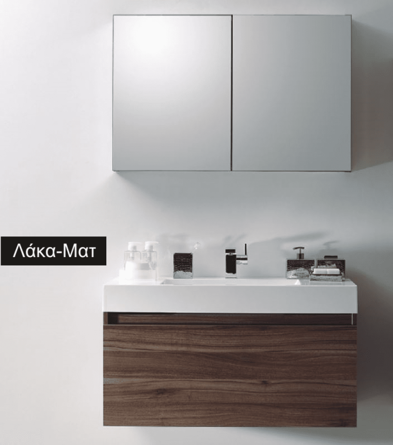  Έπιπλο Μπάνιου ECO-100 Βάση-Νιπτήρας 100 εκ. Χρώμα Μαύρη Λάκα FT21.100.019PBM 