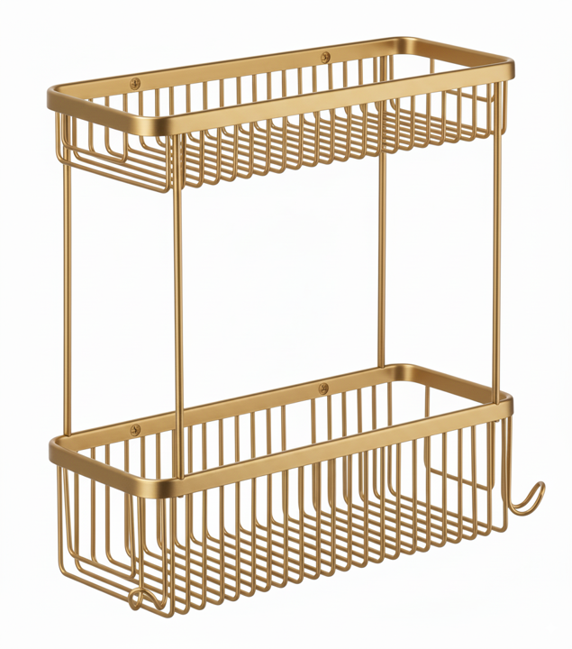 Σπογγοθήκη Διπλή Χρυσό Ματ Bronze Art Σπογγοθήκες 1698-G1-2