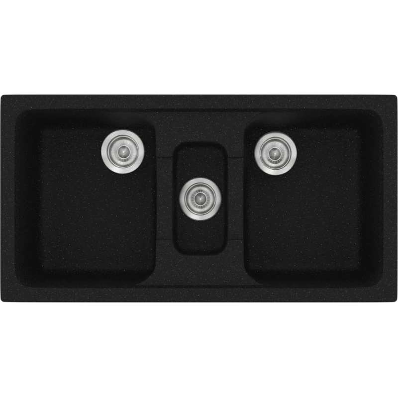 Νεροχύτης Κουζίνας Συνθετικός 97x51εκ. Ένθετος σε ερμάριο 100 εκ.Χρώμα Metallic Space Sanitec Classic 325-22