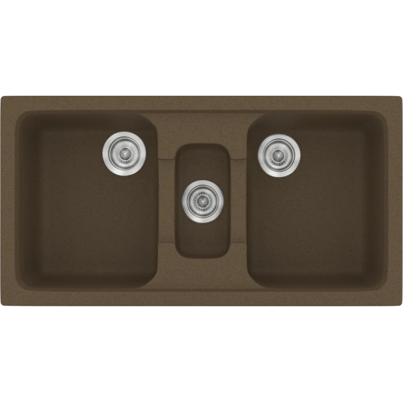 Νεροχύτης Κουζίνας Συνθετικός 97x51εκ. Ένθετος σε ερμάριο 100 εκ.Χρώμα Granite Rust Sanitec Classic 325-41