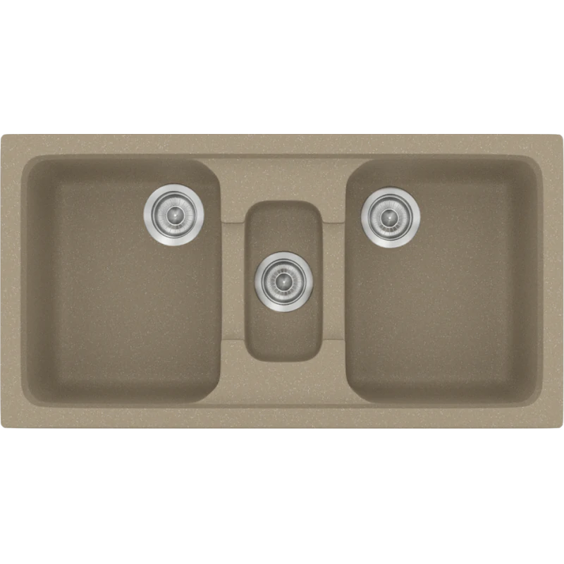 Νεροχύτης Κουζίνας Συνθετικός 97x51εκ. Ένθετος σε ερμάριο 100 εκ.Χρώμα Granite Taupe Sanitec Classic 325-42