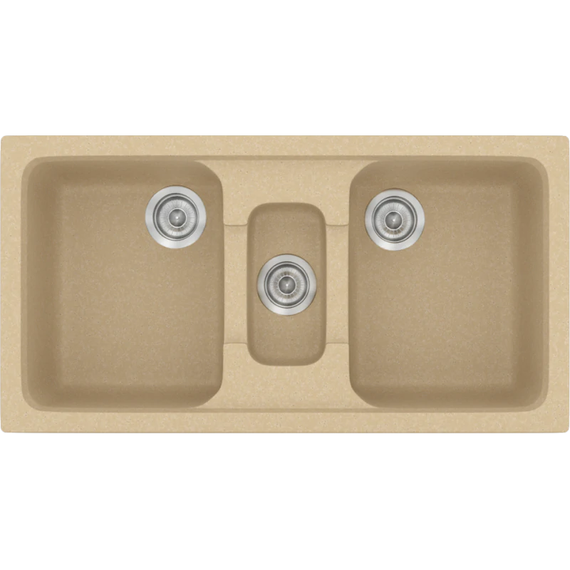 Νεροχύτης Κουζίνας Συνθετικός 97x51εκ. Ένθετος σε ερμάριο 100 εκ.Χρώμα Granite Cappuccino Sanitec Classic 325-45