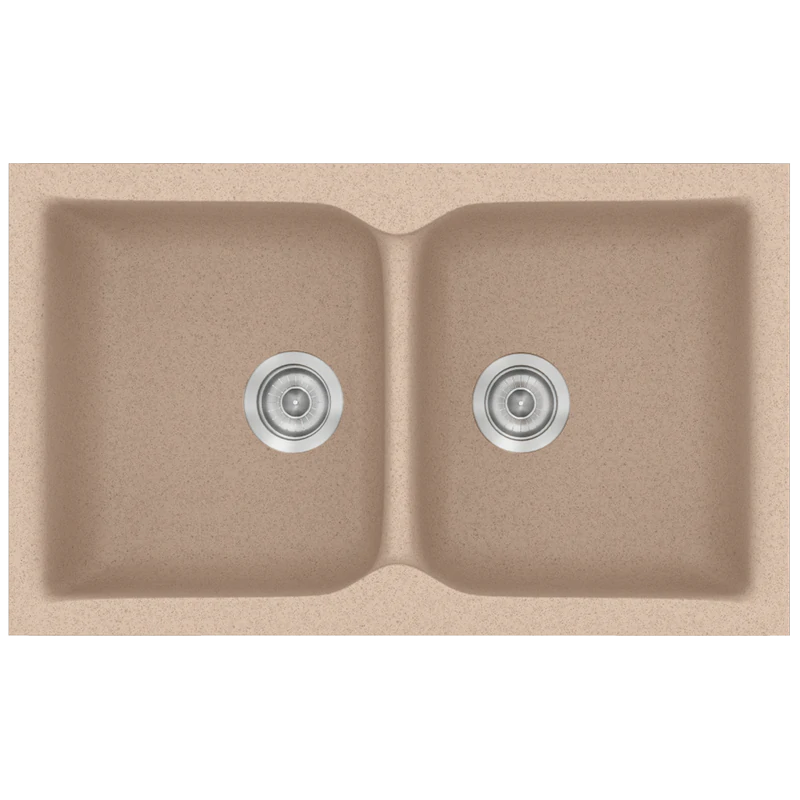 Νεροχύτης ΚουΝεροχύτης Κουζίνας Συνθετικός Μ78xΠ50xB17,5 εκ. Ένθετος Eρμάριο 80 εκ. Sanitec Classic Granite Sand 340