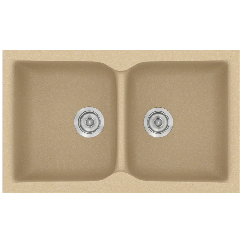 Νεροχύτης Κουζίνας Συνθετικός Μ78xΠ50xB17,5 εκ. Ένθετος Eρμάριο 80 εκ. Sanitec Classic Granite Cappuccino 340