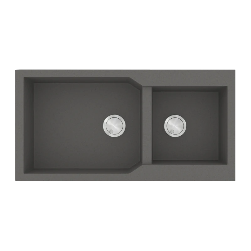 Νεροχύτης Κουζίνας 98x50cm με δύο γούρνες Ένθετος σε ερμάριο 100 εκ. Γρανίτης Sanitec 803-35-Pietra