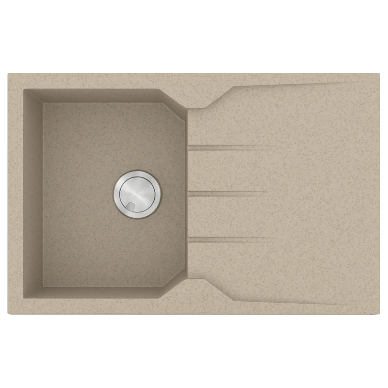 Νεροχύτης Κουζίνας Γρανίτης 79x50cm μία γούρνα & Ποδιά Ένθετος ερμάριο 40cm Χρώμα Sabbia Sanitec Ultra Granite 807-32-Sabbia 